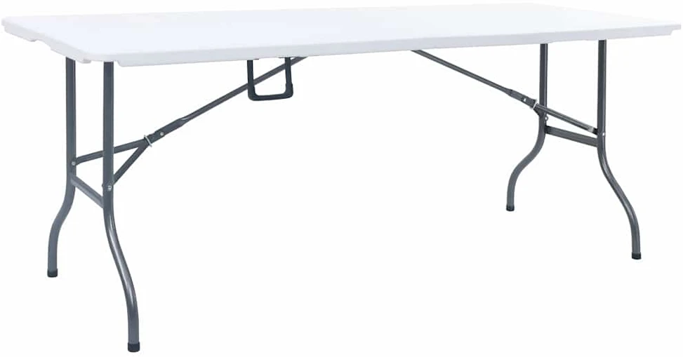 Sodo stalas su 2 suoliukais, baltas, 180cm, plienas ir HDPE