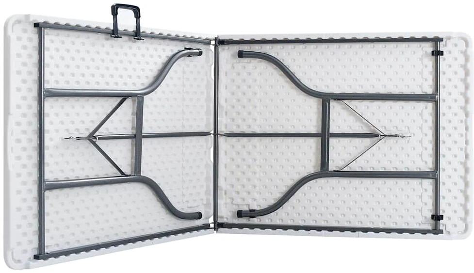 Sodo stalas su 2 suoliukais, baltas, 180cm, plienas ir HDPE