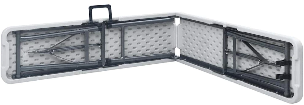 Sodo stalas su 2 suoliukais, baltas, 180cm, plienas ir HDPE
