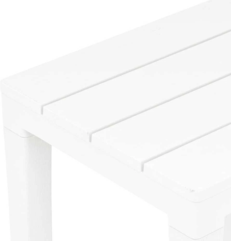 Lauko baldų komplektas Sodo stalas su 2 suoliukais, baltos spalvos, plastikas
