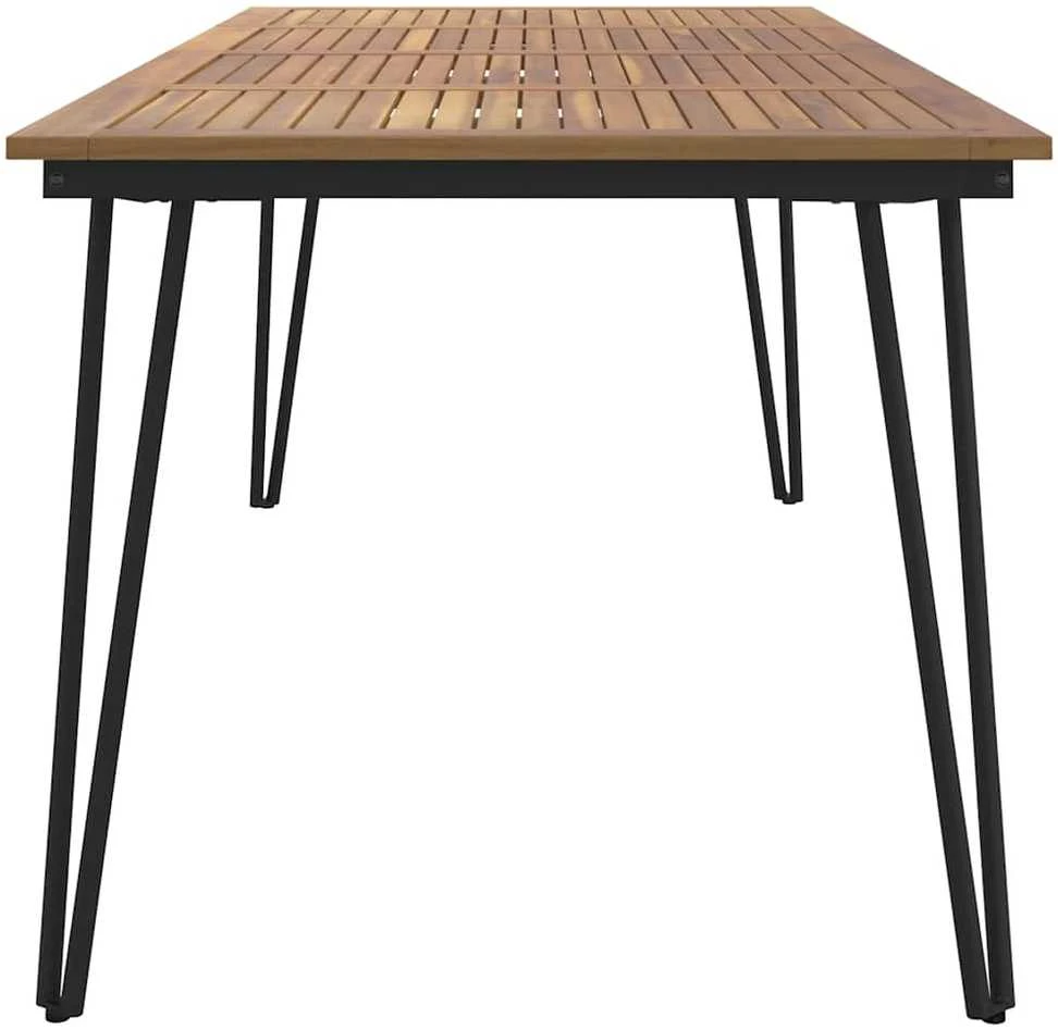 Sodo stalas su segtuko formos kojomis, 180x90x75cm, akacija