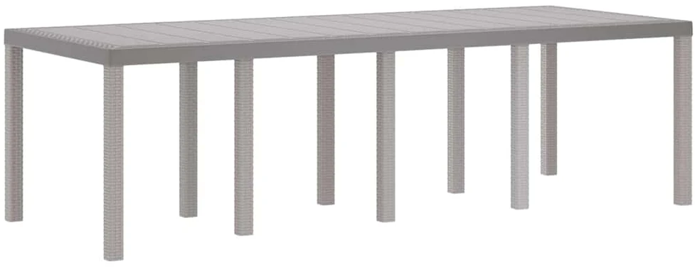 Sodo stalas Šviesiai pilka 250 x 100 x 73 cm poliratanas