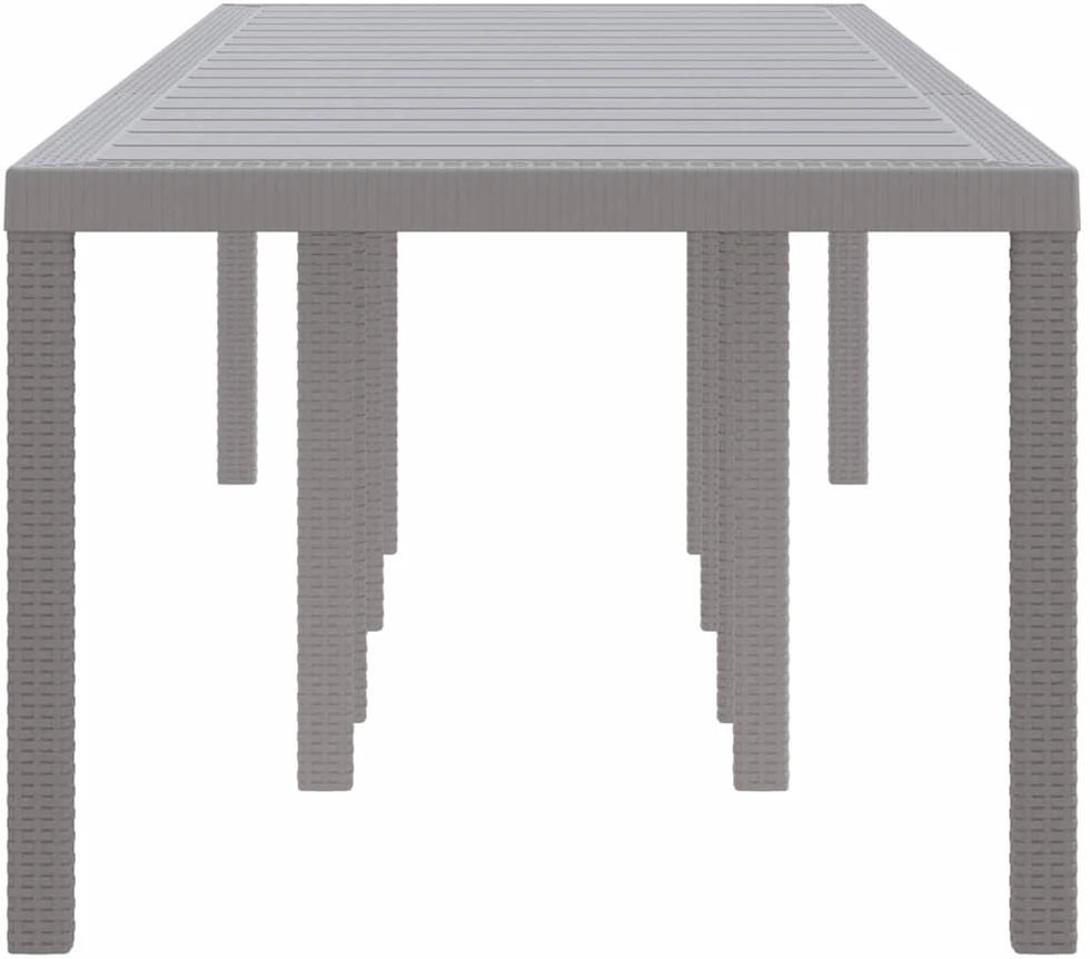 Sodo stalas Šviesiai pilka 300 x 100 x 73 cm poliratanas