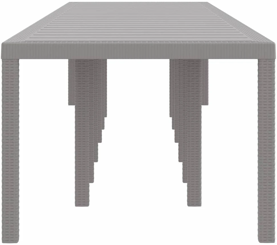 Sodo stalas Šviesiai pilka 400 x 100 x 73 cm poliratanas