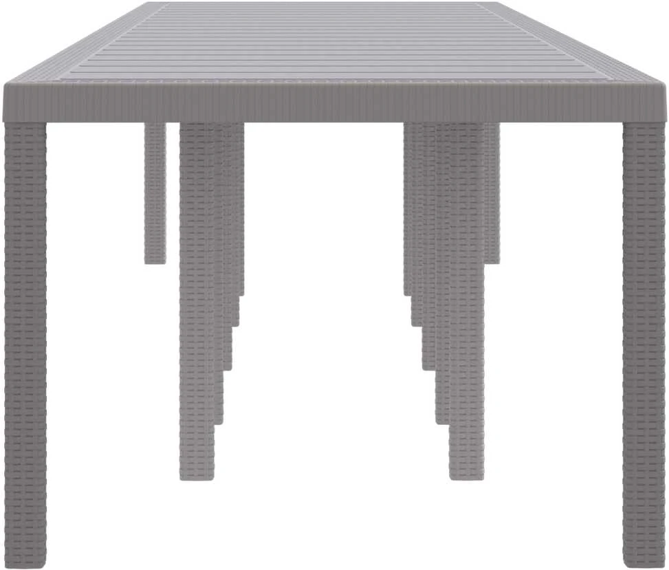 Sodo stalas Šviesiai pilka 350 x 100 x 74 cm poliratanas