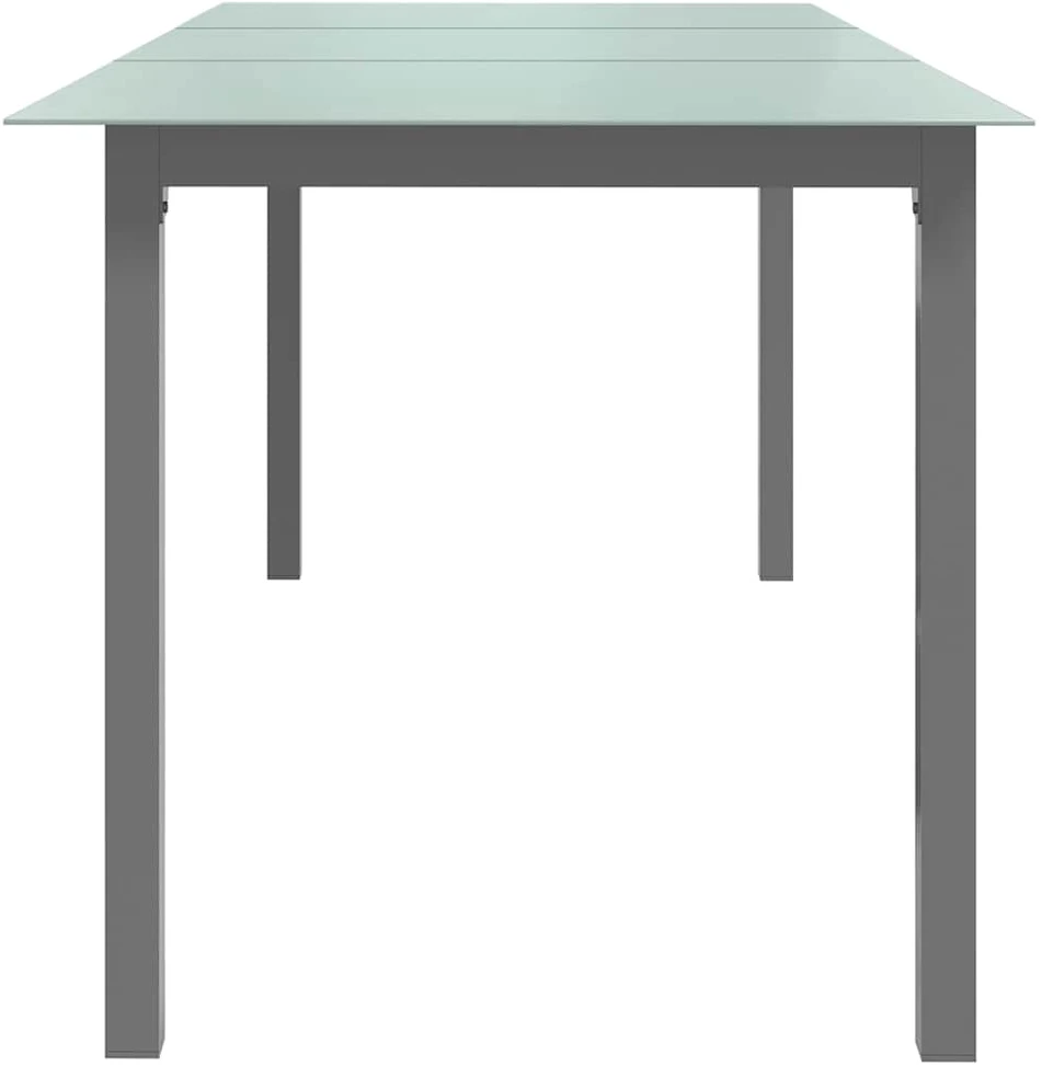 Sodo stalas, šviesiai pilkos, 190x90x74cm, aliuminis, stiklas
