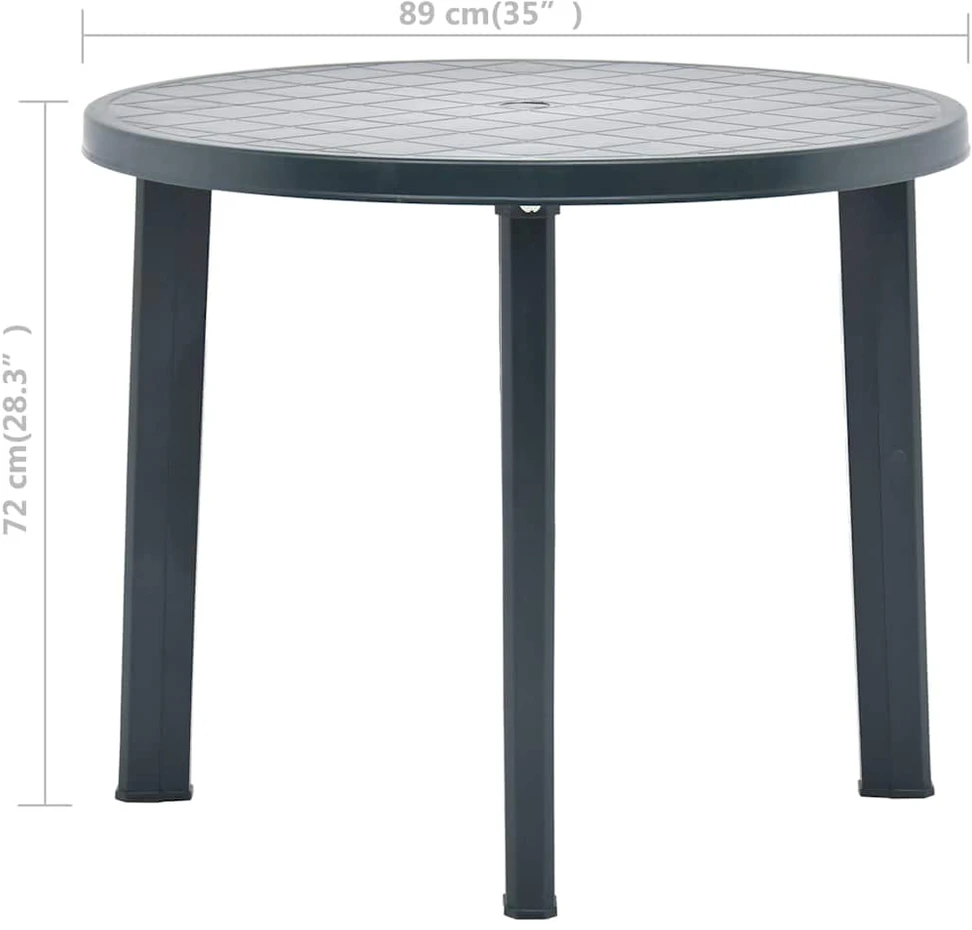 Sodo stalas, žalios spalvos, 89cm, plastikas