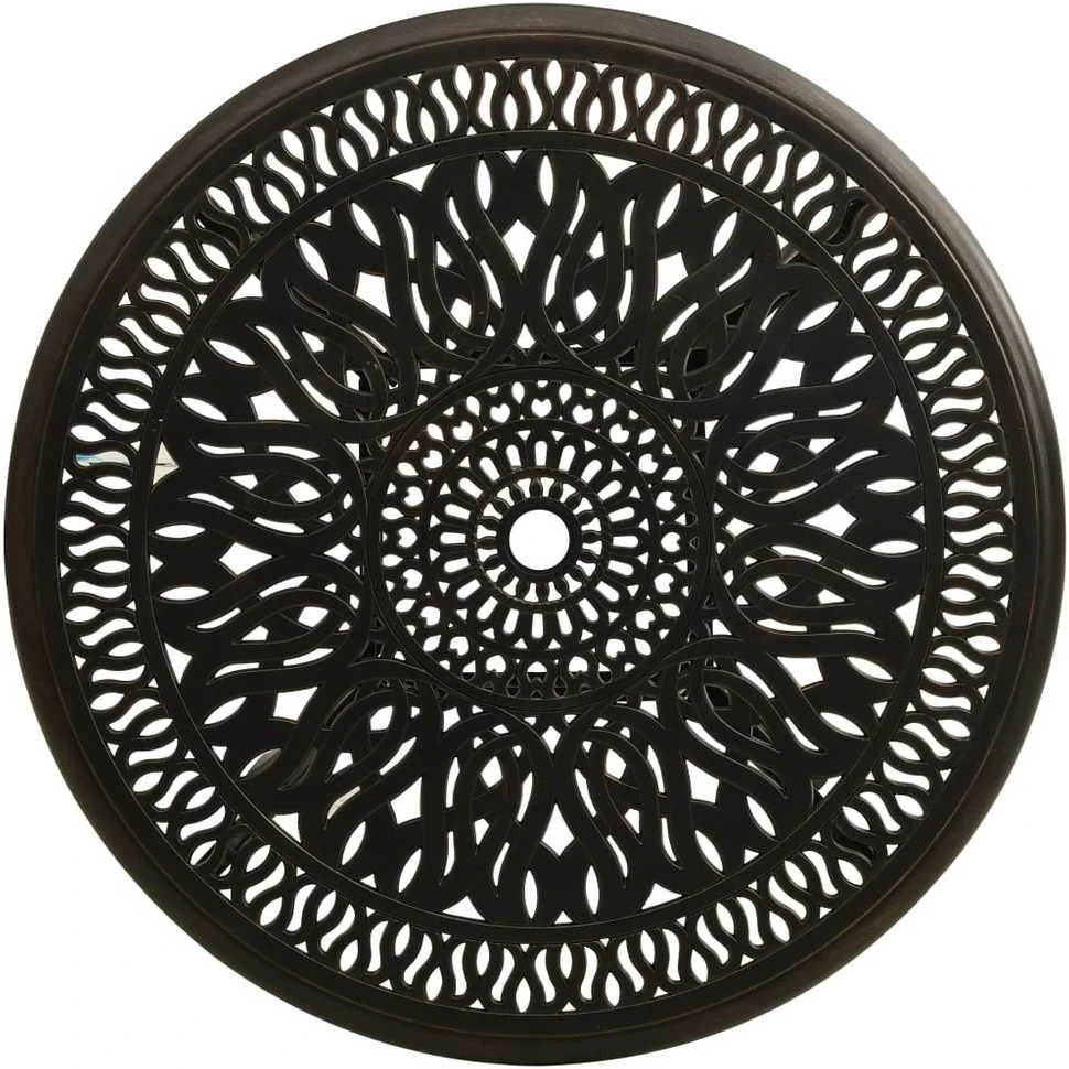 Sodo staliukas, bronzinės spalvos, 90x90x74cm, lietas aliuminis