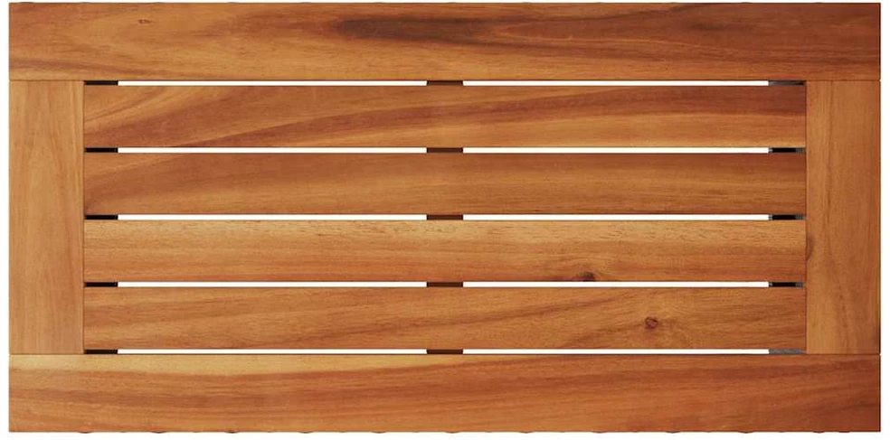 Stalas su mediniu stalviršiu, juodas, 58x27,5x55cm, poliratanas