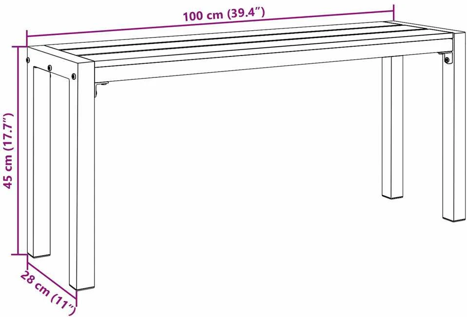Sodo suolas Juoda 100 x 28 x 45cm Plienas