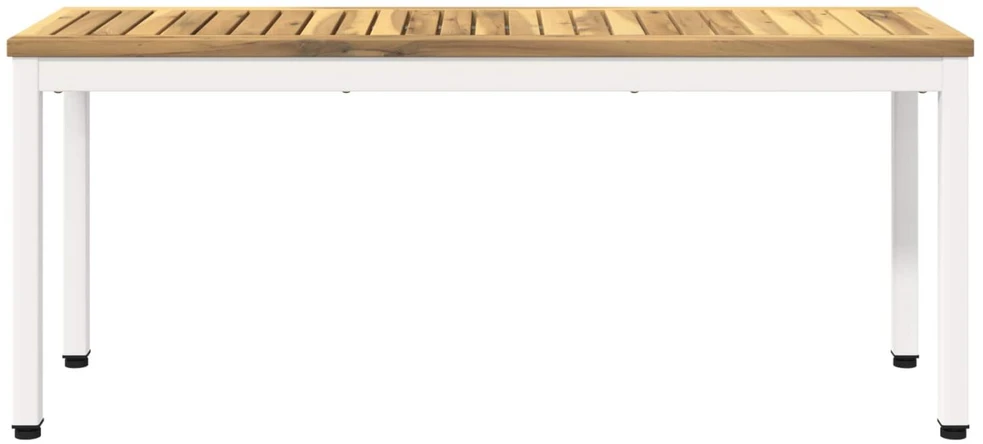Sodo suolas 108,5 x 35 x 45 cm Kietos akacijos mediena Balta