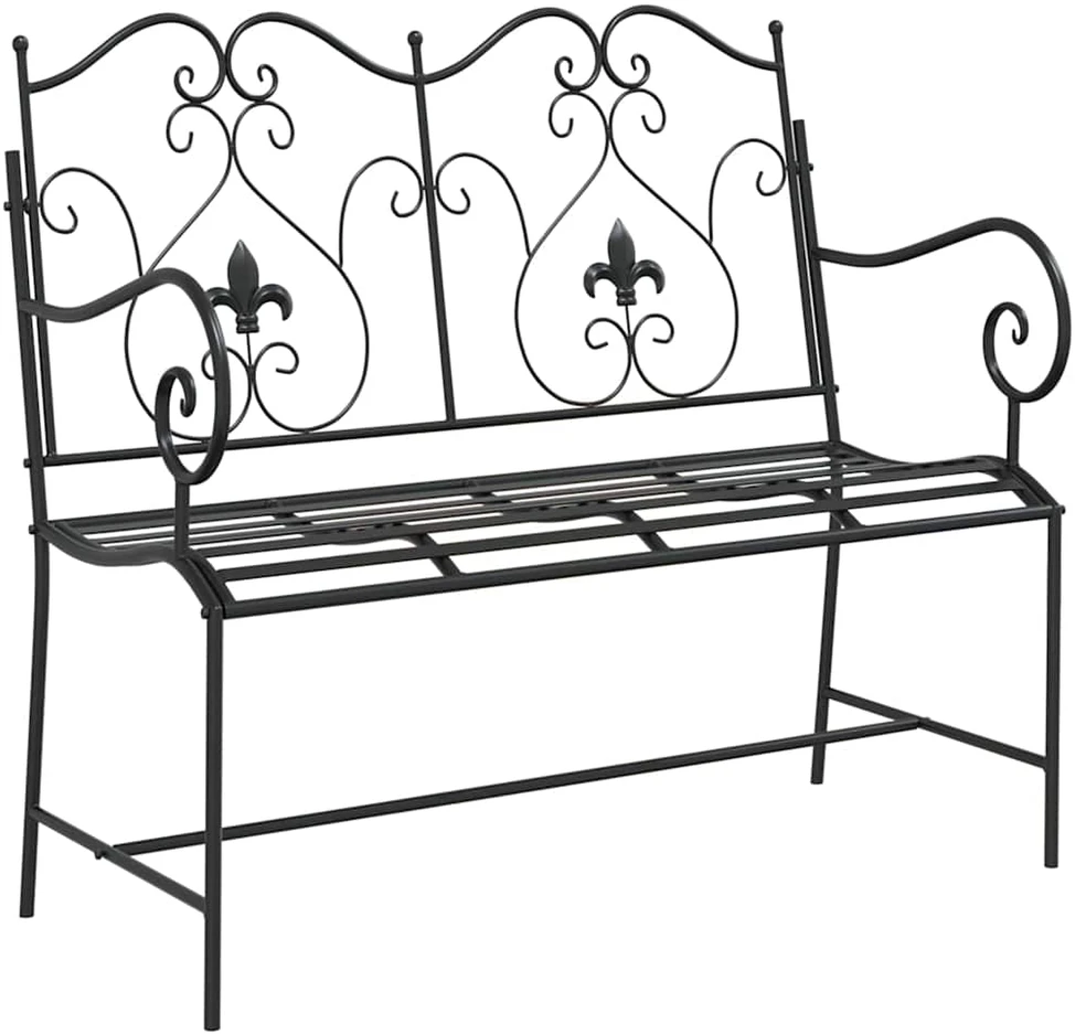 Sodo suolas 2 -Seater 104 x 54 x 93 cm Plienas Juoda