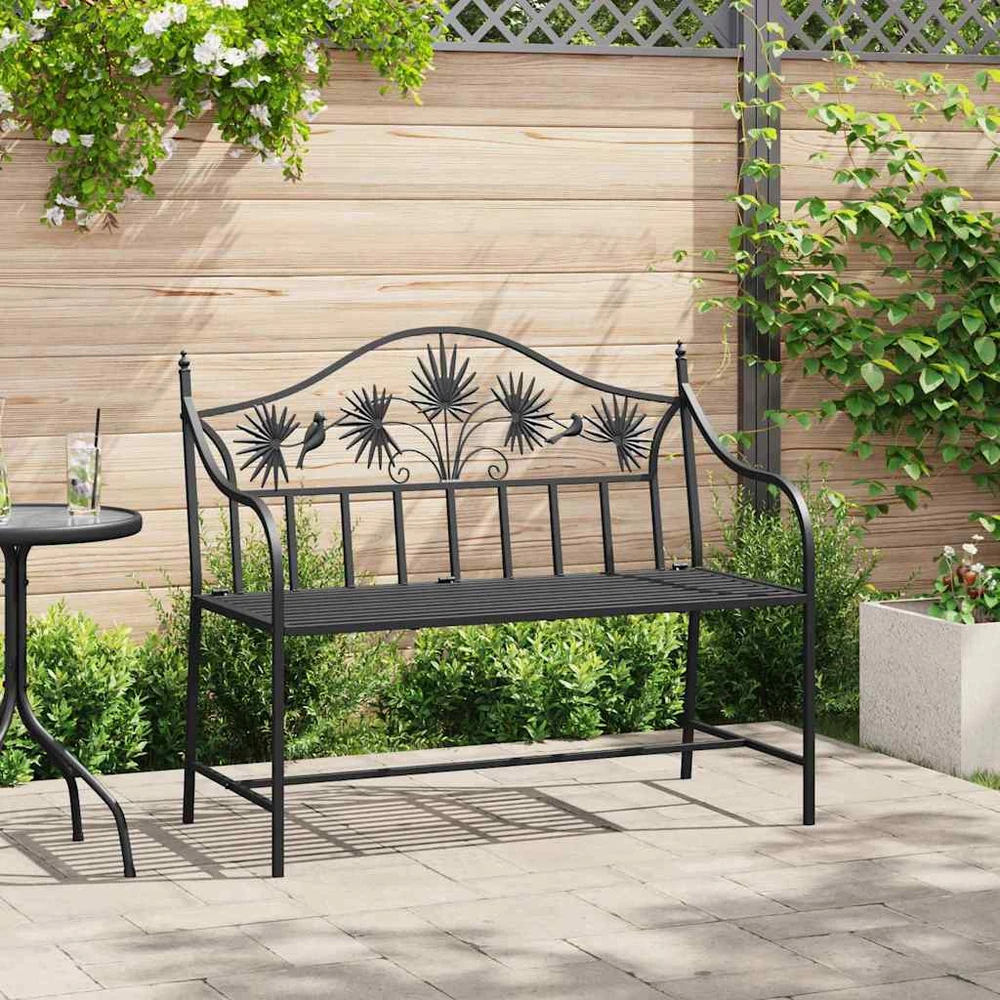 Sodo suolas Juoda 104 x 52,5 x 89 cm Plienas