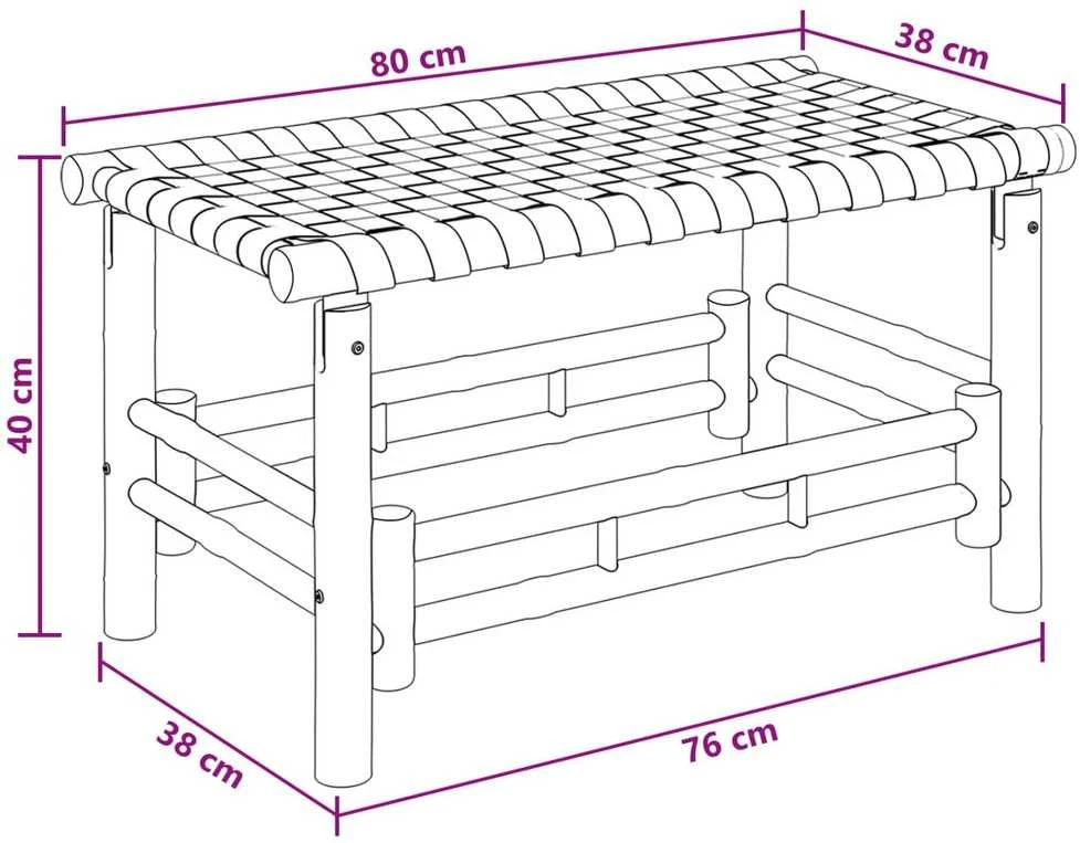 Sodo suolas 80 x 38 x 40 cm Bambukas Natūrali Stačiakampio