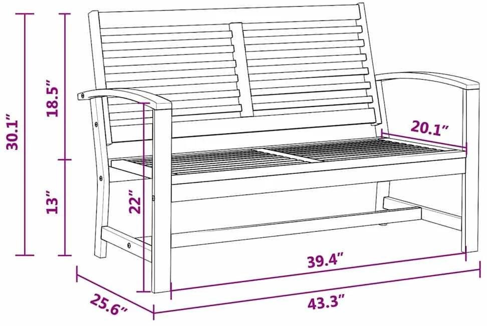 suoliukas Ruda 110 x 65 x 76,5 cm Kieto teka medžio