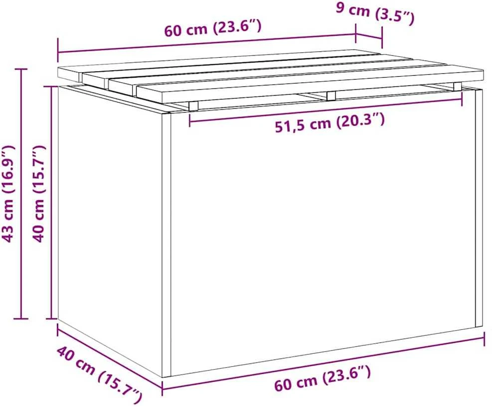 Sodo suolas Sidabro 60 x 40 x 43 cm Nerūdijantis plienas