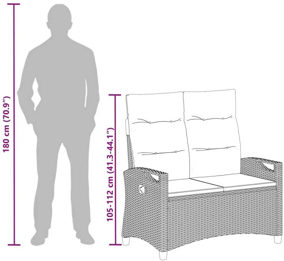 Sodo suolas su pagalve 105 x 60 x 112 cm plienas