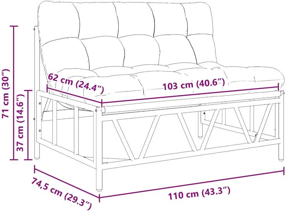 Lauko sėdimos vietos Šviesiai pilka 110 x 74,5 x 71 cm Plienas
