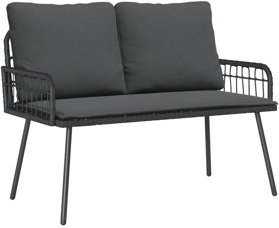 Sodo suolas su pagalve Antracitas 114 x 64 x 90cm Plienas