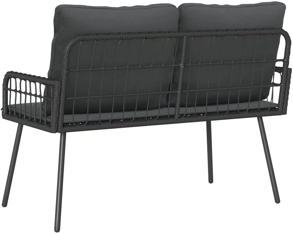 Sodo suolas su pagalve Antracitas 114 x 64 x 90cm Plienas