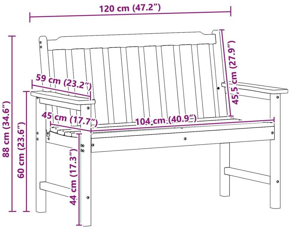 Sodo suolas Juoda 120 x 59 x 88 cm HDPE