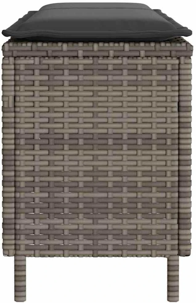 sodo suolas su pagalvėlė pilka 110x30x40,5 cm poliratanas