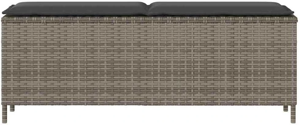 sodo suolas su pagalvėlė pilka 110x30x40,5 cm poliratanas