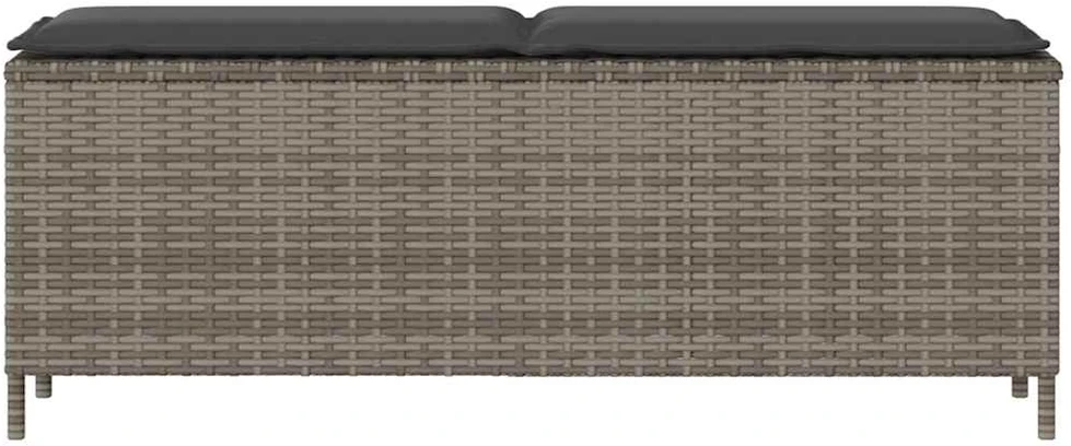 sodo suolas su pagalvėlė pilka 110x30x40,5 cm poliratanas