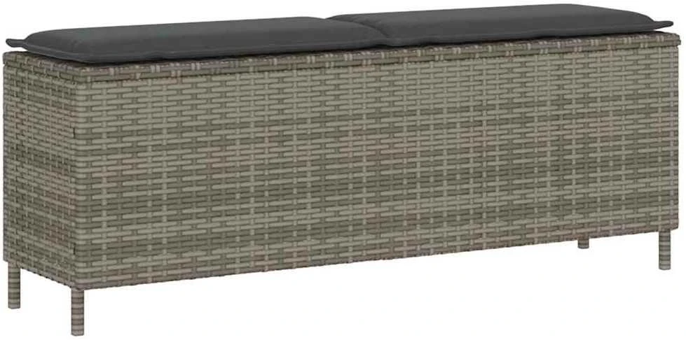 sodo suolas su pagalvėlė pilka 110x30x40,5 cm poliratanas