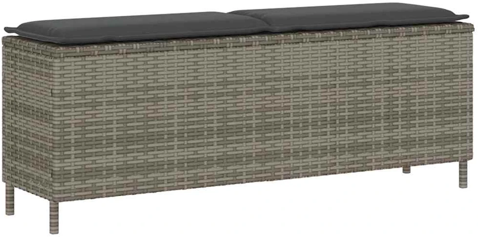 sodo suolas su pagalvėlė pilka 110x30x40,5 cm poliratanas