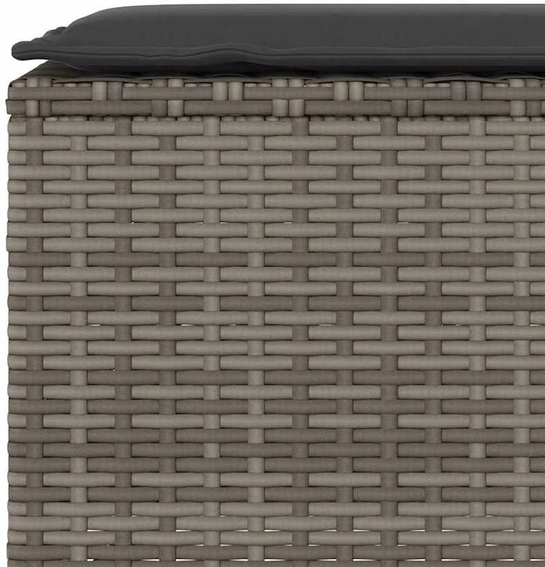 sodo suolas su pagalvėlė pilka 110x30x40,5 cm poliratanas