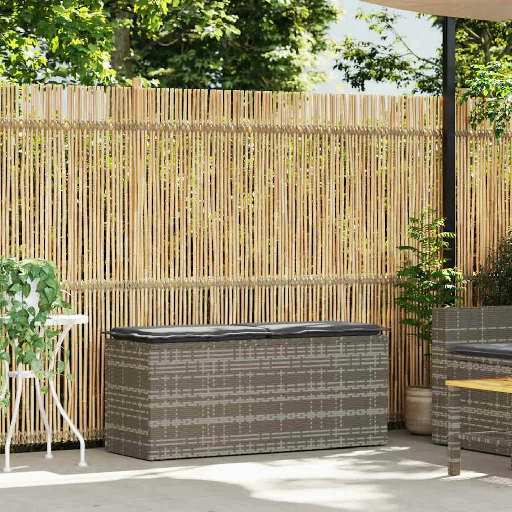 sodo suolas su pagalvėlė pilka 110x40x44 cm polietileno rotango