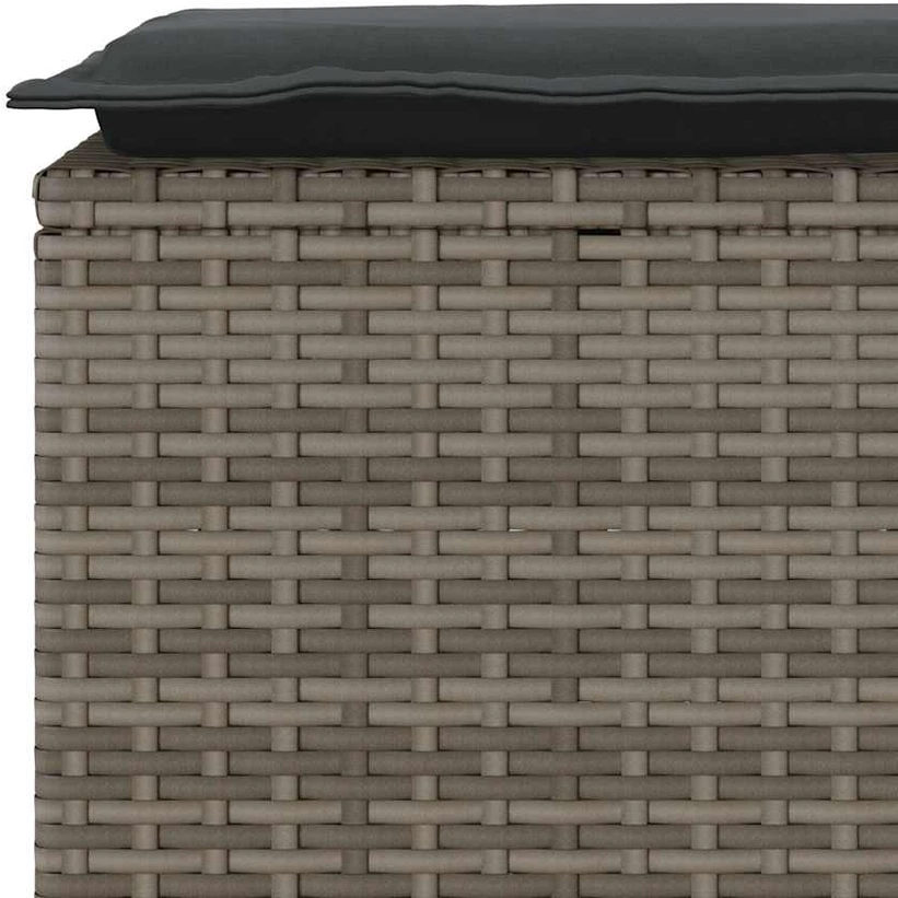 sodo suolas su pagalvėlė pilka 110x40x44 cm polietileno rotango
