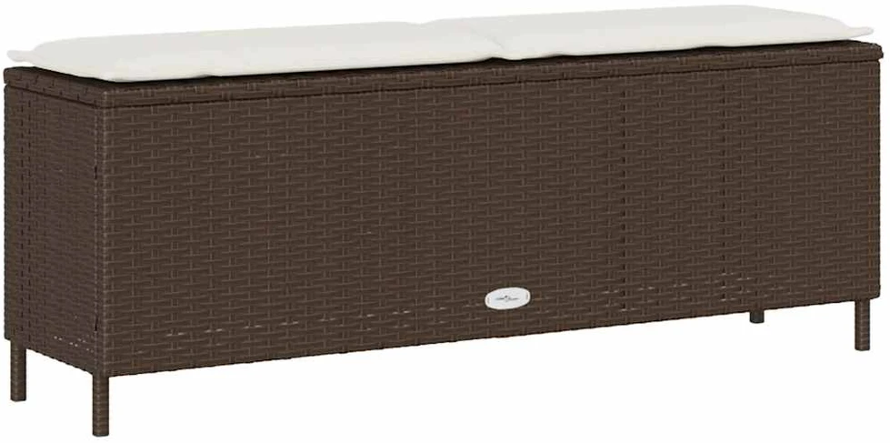sodo suolas su pagalvėlė ruda 110x30x40,5 cm poliratanas