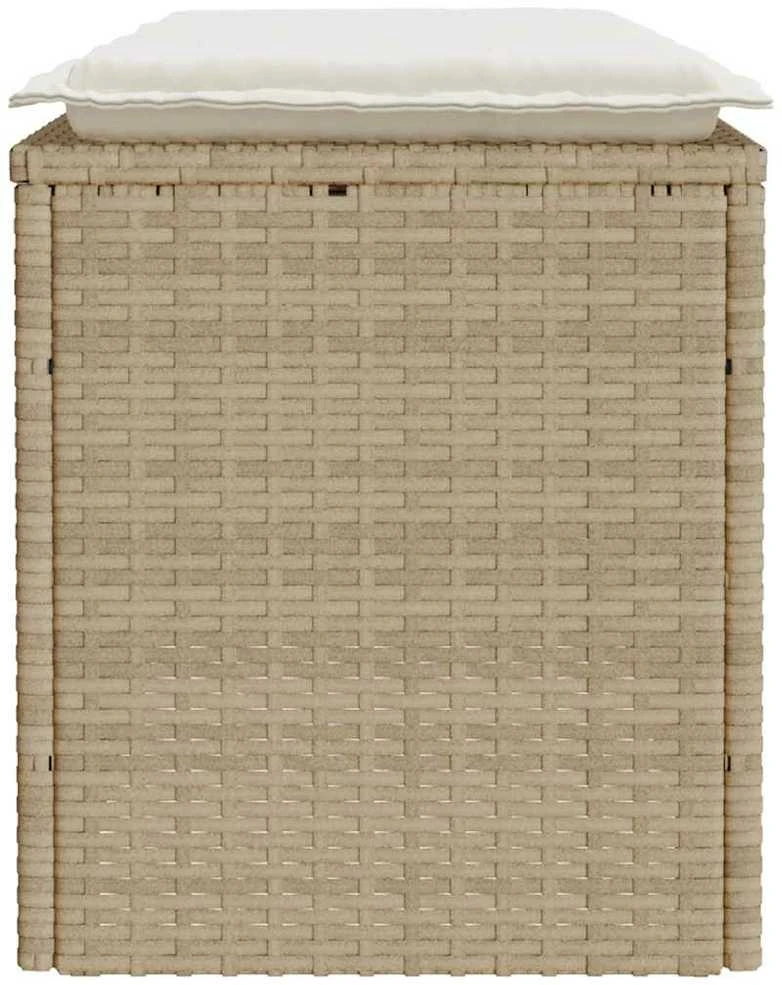 sodo suolas su pagalvėlė smėlio spalvos 110x40x44cm poliratanas