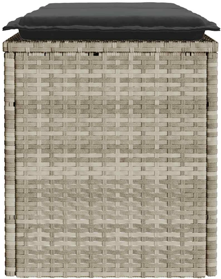 sodo suolas su pagalvėle šviesiai pilka 110x40x44cm poliratanas