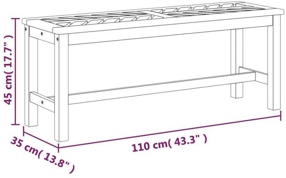 Sodo suoliukas, 110cm, akacijos medienos masyvas