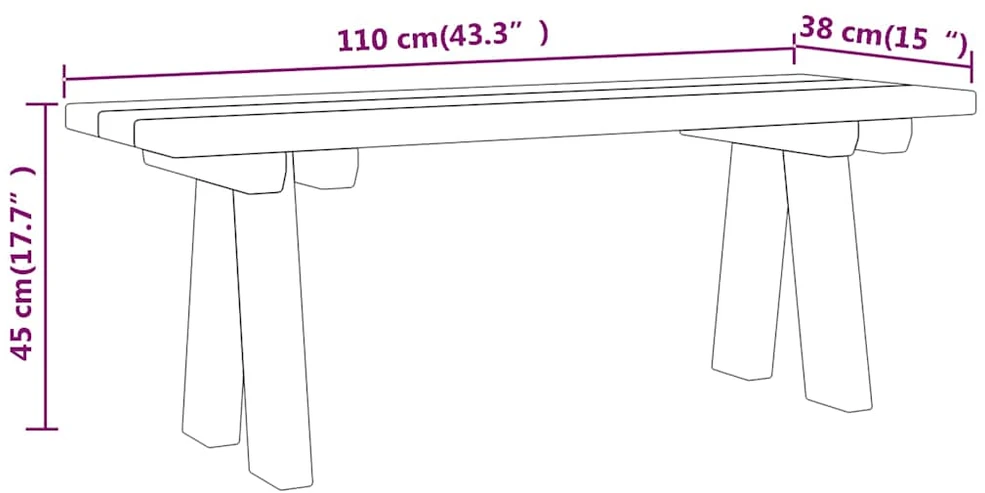 Sodo suoliukas, 110cm, impregnuotos pušies medienos masyvas