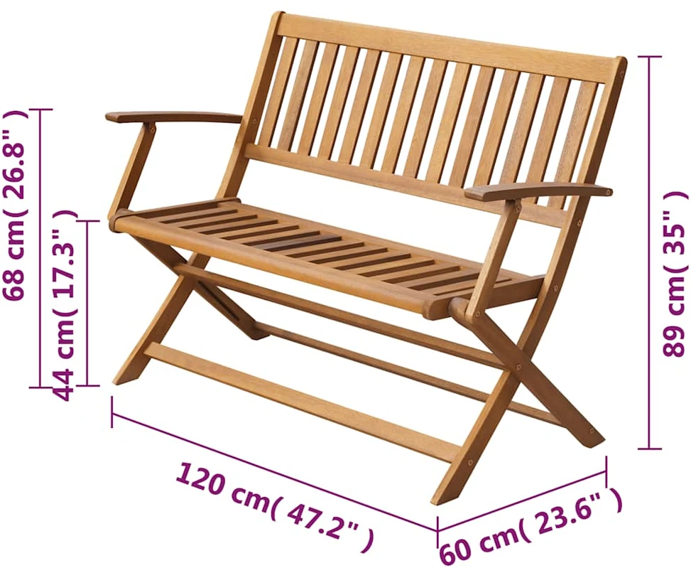 Sodo suoliukas, 120 cm, akacijos medienos masyvas
