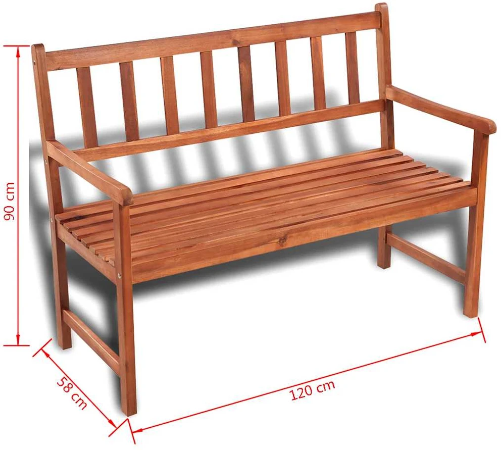Sodo suoliukas, 120 cm, akacijos medienos masyvas