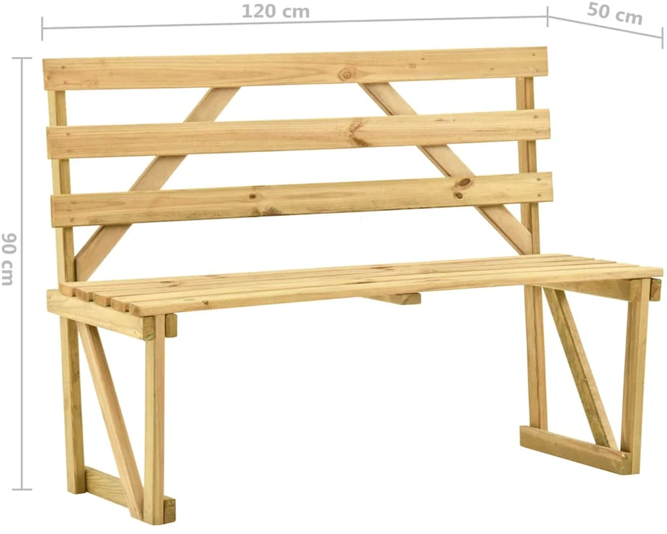 Sodo suoliukas, 120cm, impregnuota pušies mediena