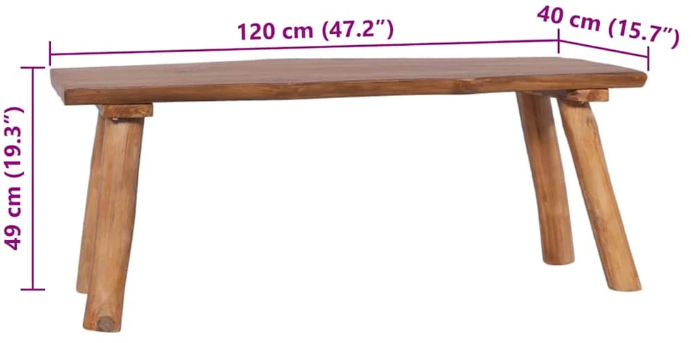 Sodo suoliukas, 120cm, tikmedžio medienos masyvas