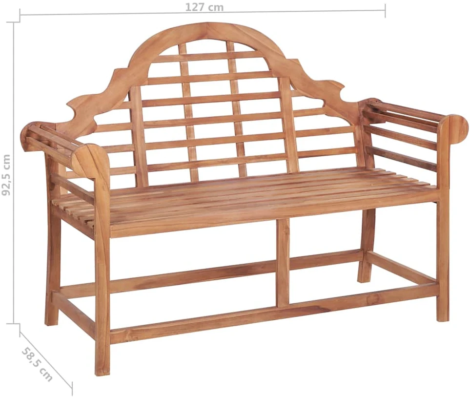Sodo suoliukas, 127x58,5x92,5cm, tikmedžio medienos masyvas