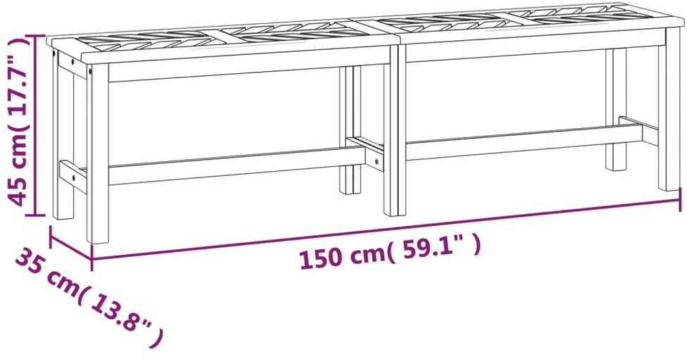 Sodo suoliukas, 150cm, akacijos medienos masyvas