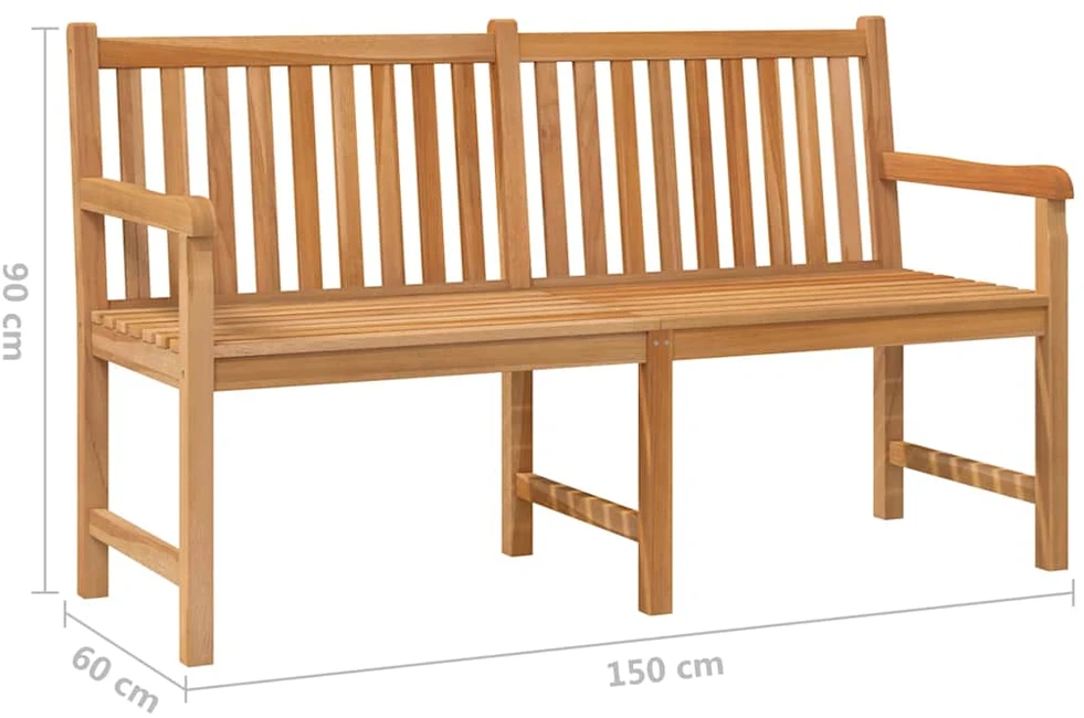 Sodo suoliukas, 150cm, tikmedžio medienos masyvas