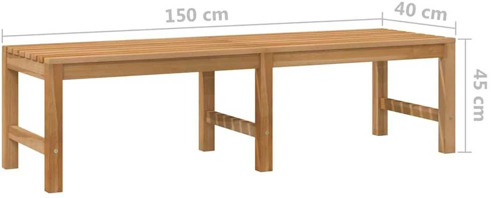 Sodo suoliukas, 150cm, tikmedžio medienos masyvas