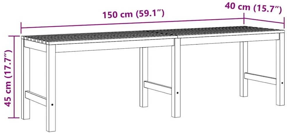 Sodo suoliukas, 150cm, tikmedžio medienos masyvas