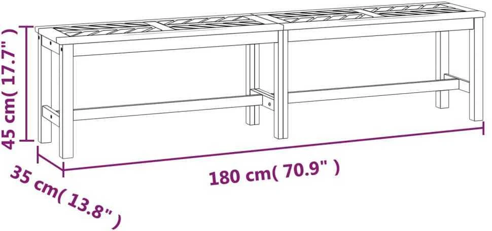 Sodo suoliukas, 180cm, akacijos medienos masyvas