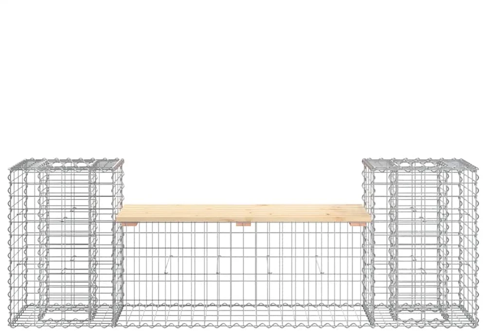 Sodo suoliukas, 183x41x60,5cm, pušies masyvas, gabiono dizaino