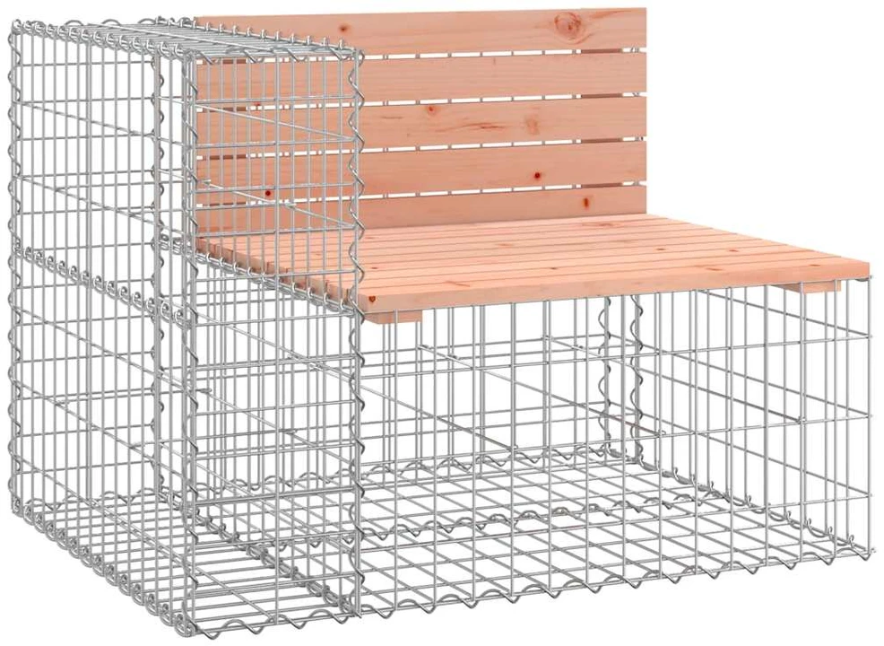 Sodo suoliukas, 184x71x65,5cm, douglas eglė, gabiono dizaino